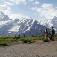 Children in front of the Schreckhorn in the Bernese Oberland | Ross Baker