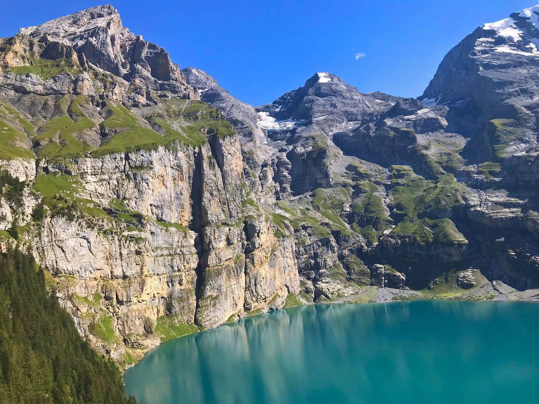 Lake Oeschinensee near Kandersteg on the Via Alpina |  <i>Nicola Croom</i>