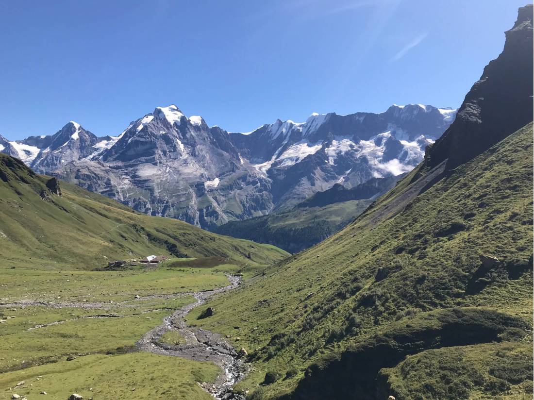 Looking back towards the Rotstock Hut on the Via Alpina |  <i>Nicola Croom</i>