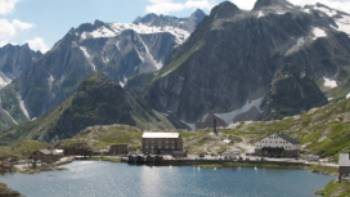 The delightful setting of the St Bernard Pass