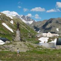 The iconic St Bernard Pass marking the border between Switzerland and Italy | Kate Baker