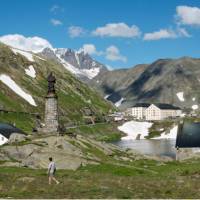 The iconic St Bernard Pass marking the border between Switzerland and Italy | Kate Baker