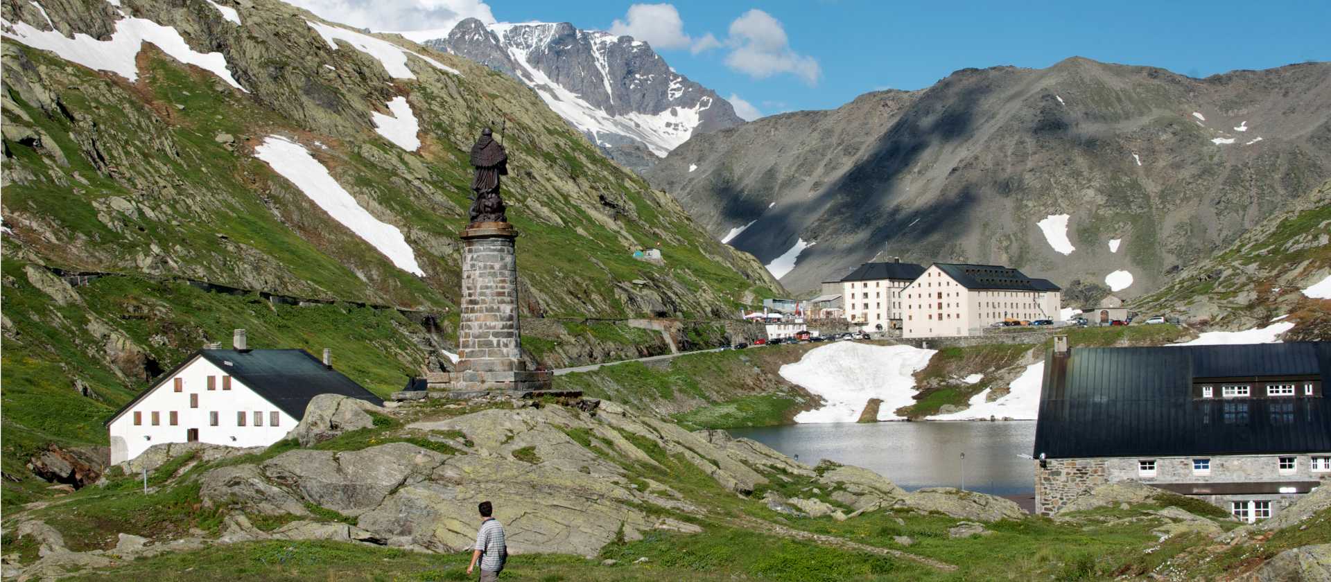 The iconic St Bernard Pass marking the border between Switzerland and Italy | Kate Baker