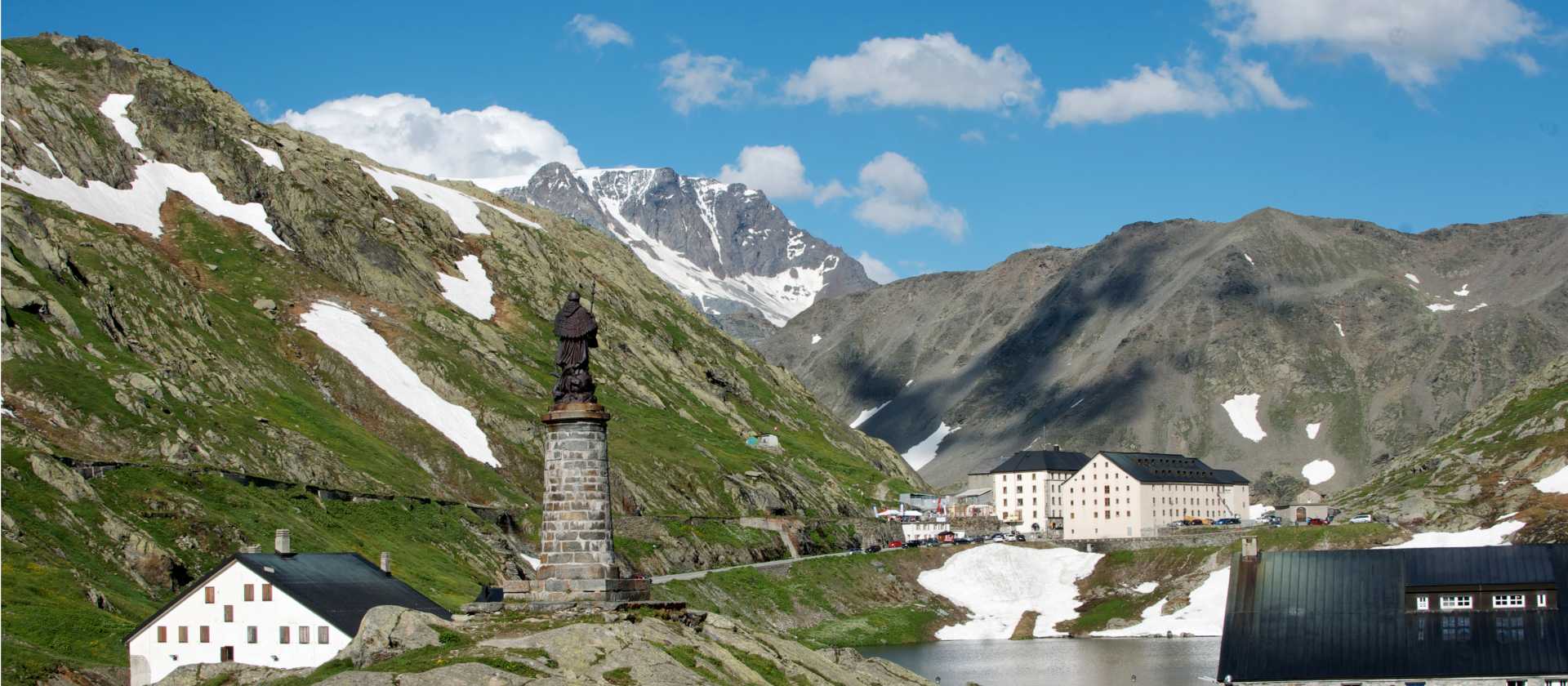 The iconic St Bernard Pass marking the border between Switzerland and Italy | Kate Baker