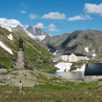 The iconic St Bernard Pass marking the border between Switzerland and Italy | Kate Baker