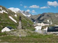 The iconic St Bernard Pass marking the border between Switzerland and Italy |  <i>Kate Baker</i>