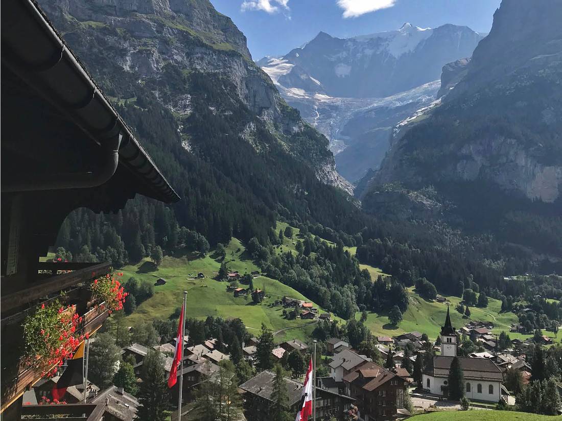 Grindelwald, the view from our hotel after a day out hiking on the Via Alpina |  <i>Nicola Croom</i>