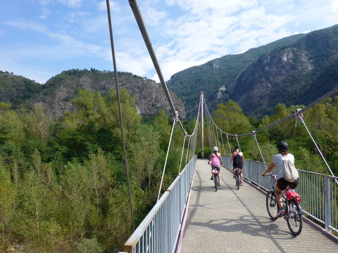 Cycling on the relatively flat trails of the Ticino region in Switzerland