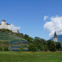 Spot castles along the Via Rhona bike path in Switzerland