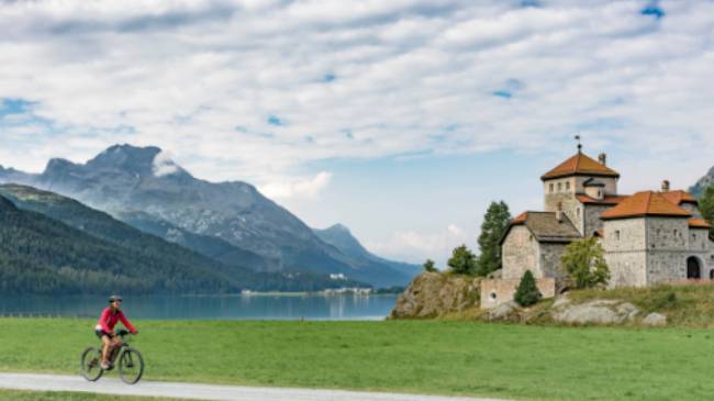 Ride the wonderful bike trails near St Moritz