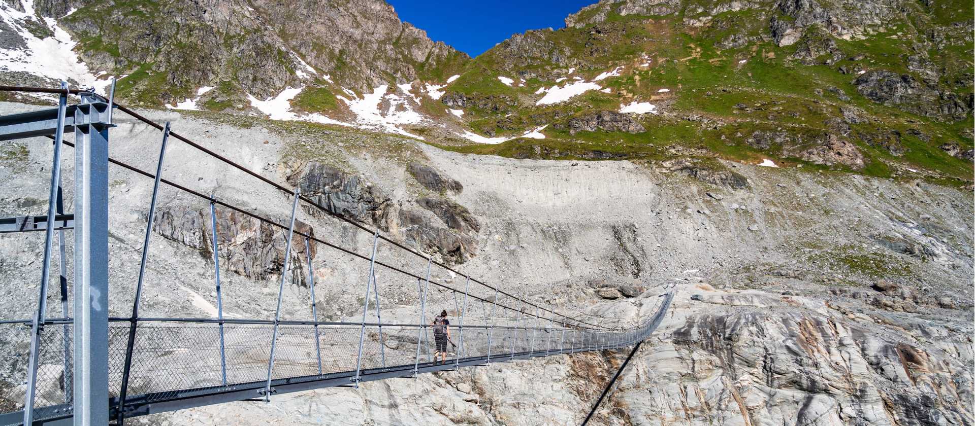 Hiking over the Glacier de Corbassiere