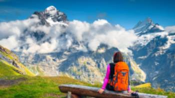 Enjoying the stunning panorama in the Bernese Oberland