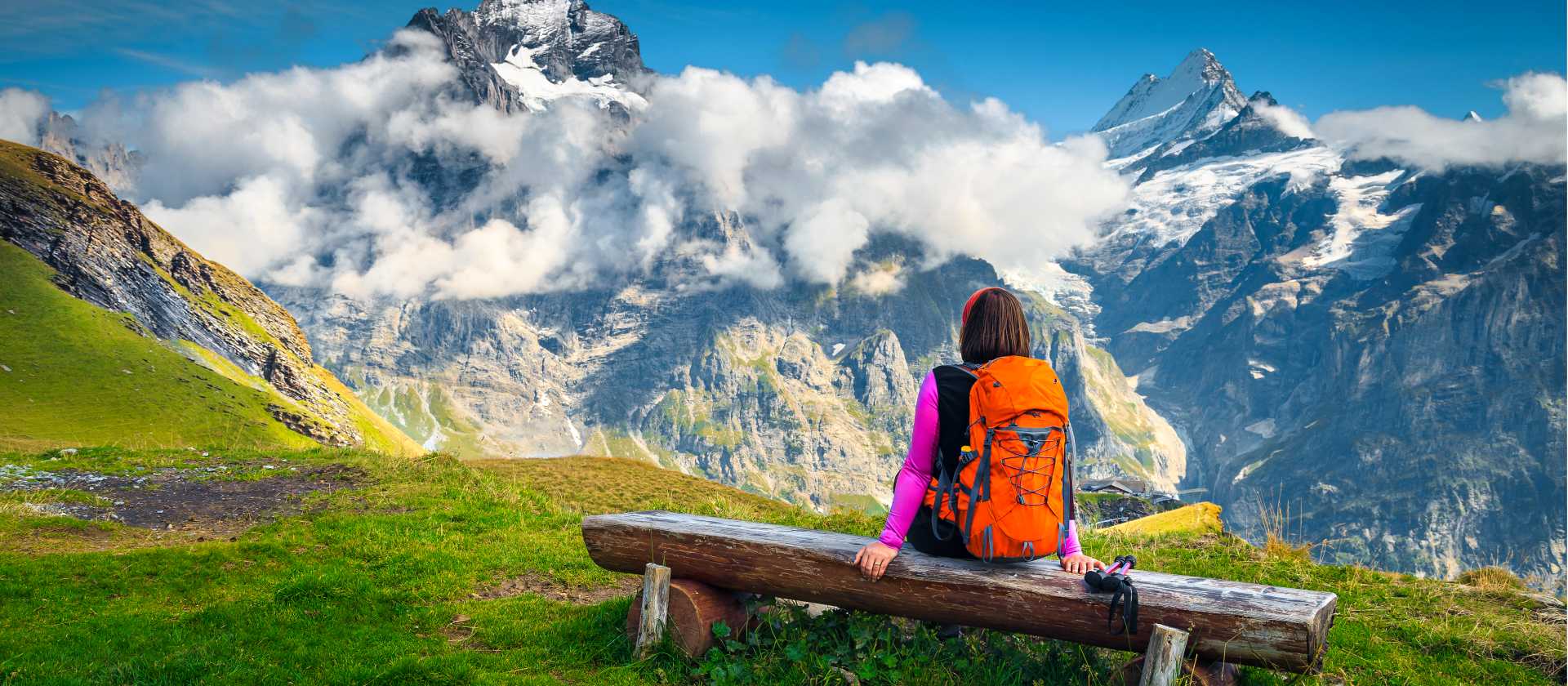 Enjoying the stunning panorama in the Bernese Oberland