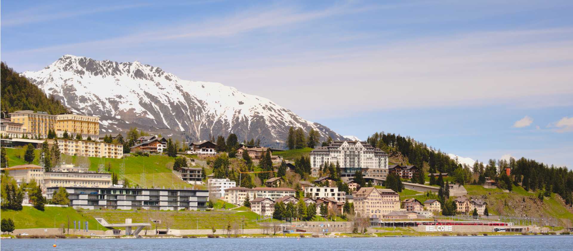 The stunning town of St Moritz in Switzerland