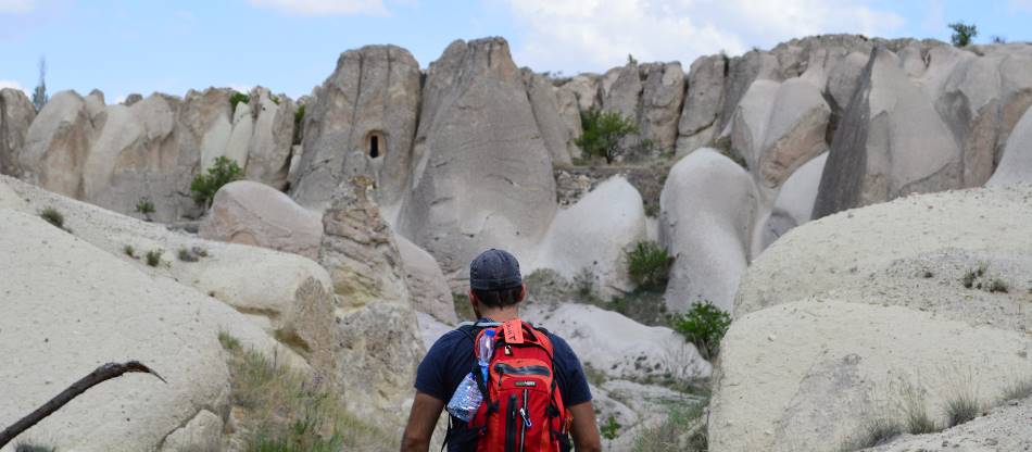 A walker in Cappadocia, walking through the rock formations |  <i>Erin Williams</i>