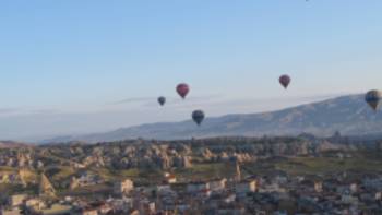 Early morning balloon ride above Cappadocia