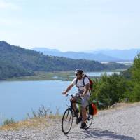 Cycling past Lake Köycegiz on the Lycian Coast | Erin Williams