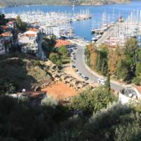 Serene view of Fethiye complete with an ancient amphitheatre