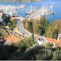 Serene view of Fethiye complete with an ancient amphitheatre