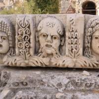 Intricately carved Lycian inscriptions in Turkey