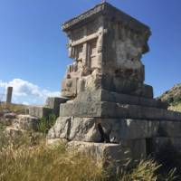 Ancient ruins of Xhantos in Turkey on the Lycian Coast Cycle