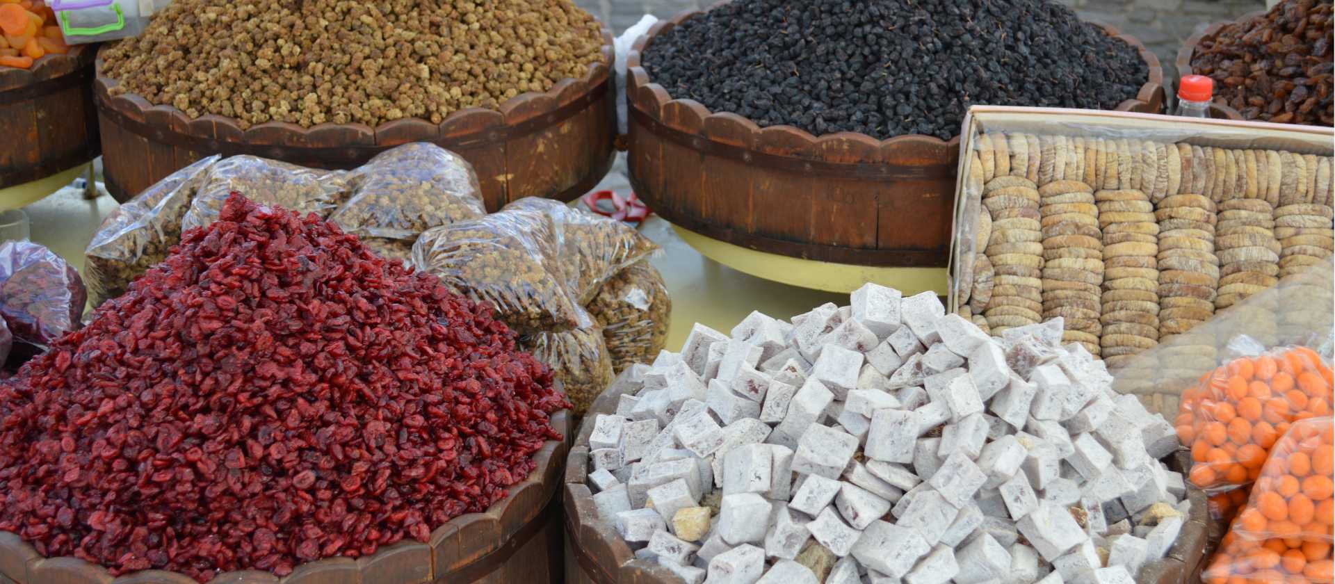 You can buy turkish delight and dried fruit from small market stalls in Turkey | Erin Williams