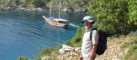 Hiker taking in the view of the Lycian Coast | Kate Baker