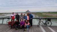 Cycle group in front of Mont St Michel |  <i>Kate Baker</i>