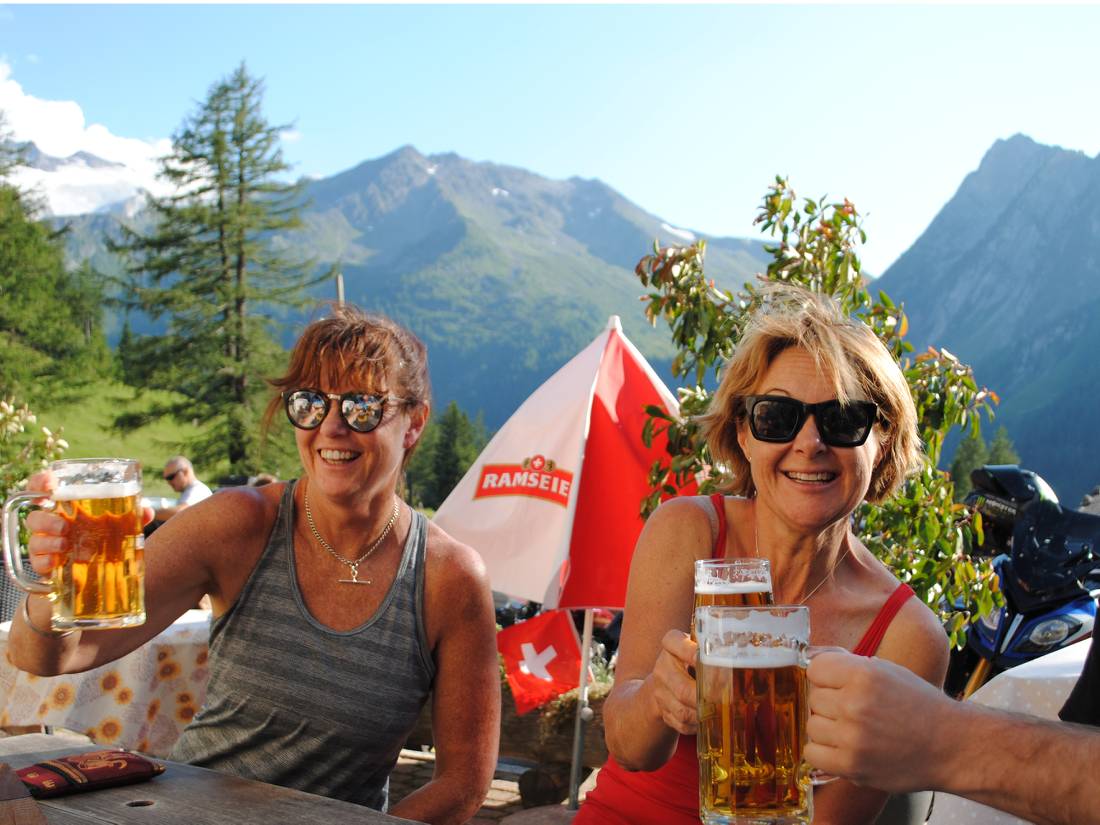 Enjoying a post trekking beverage in Trient |  <i>Ryan Graham</i>