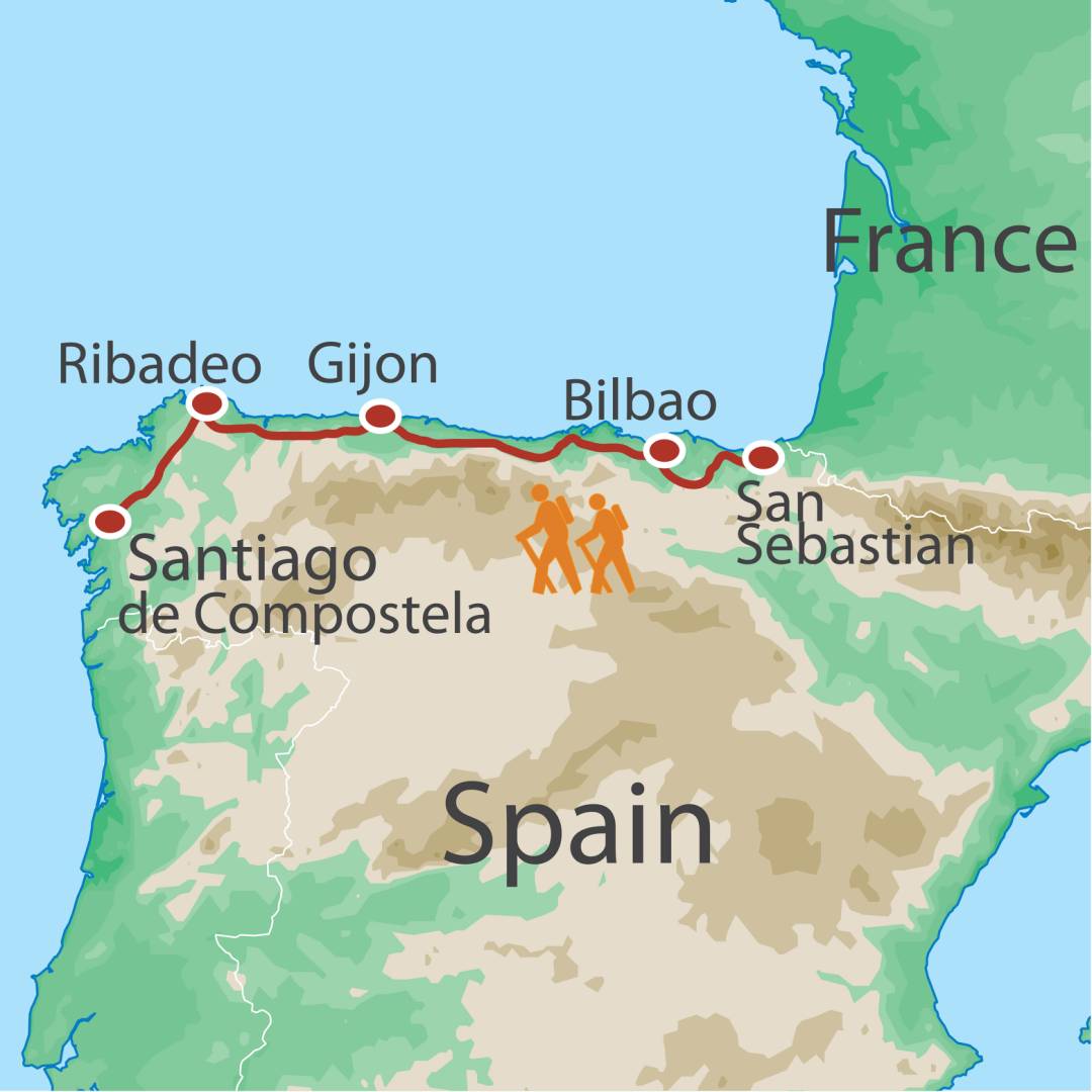 Full Camino Norte map