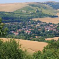 Alfriston, on the South Downs Way, England