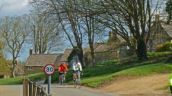 Cycling into Guiting Power,John Millen Cycling into Guiting Power