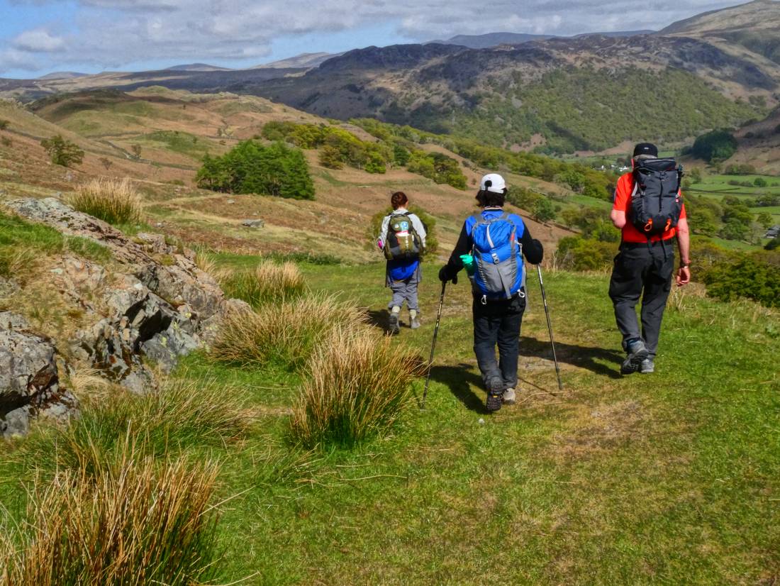 Coast to Coast hikers descending into Borrowdale |  <i>John Millen</i>