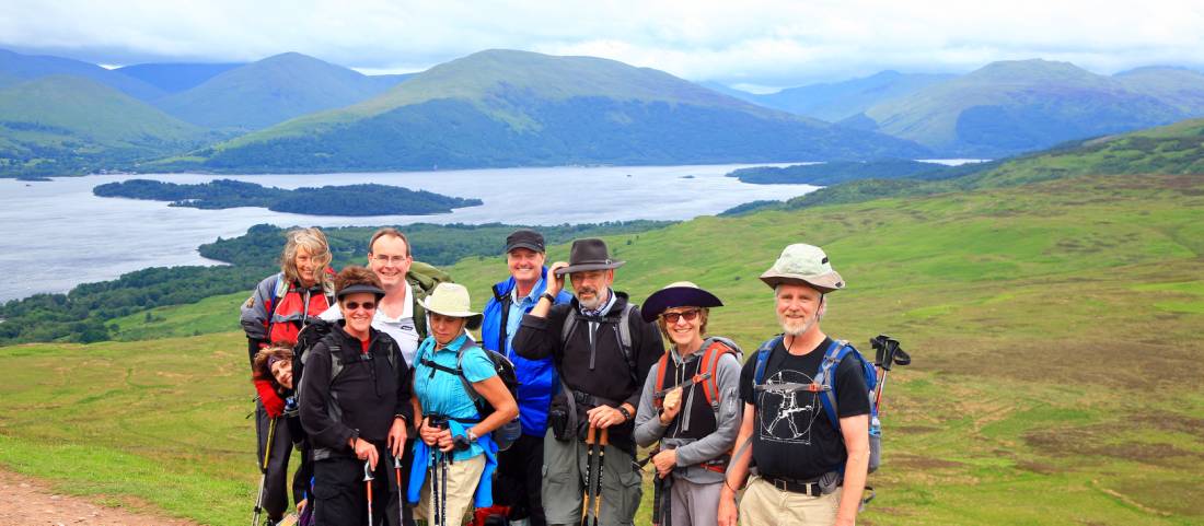 Group by Loch Lomond and The Highland Fault, Scotland