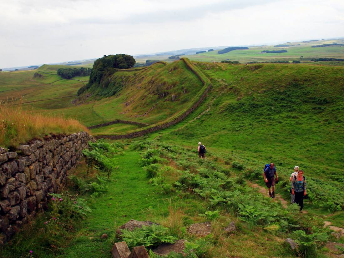 Walking along the Hadrian's Wall trail nearby the wall itself |  <i>John Millen</i>