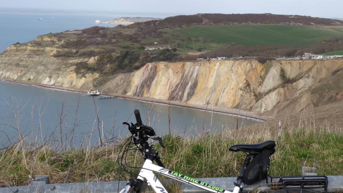 Taking a break above Alum Bay