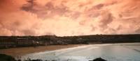 Beautiful sunset over Porthmeor Beach, St Ives