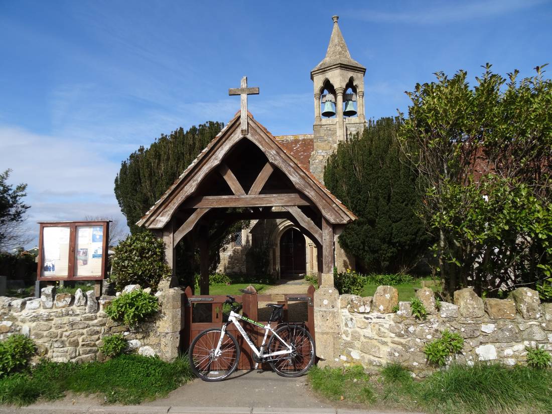 Stopping to visit the church at Thorley