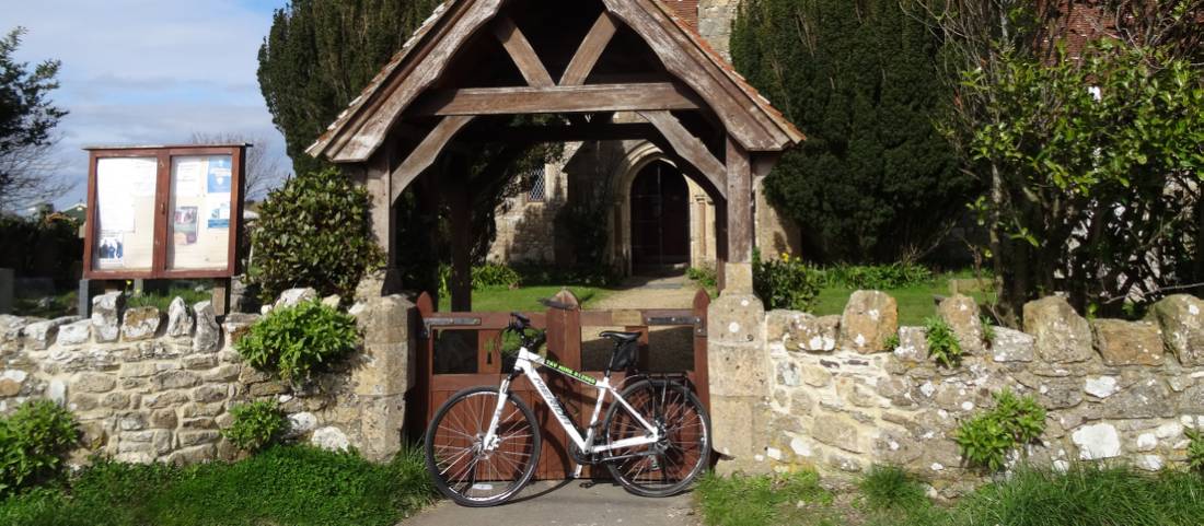 Stopping to visit the church at Thorley