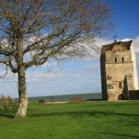 Strolling past St Helen Chapel, Seaview