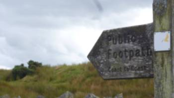 Sherpa, public footpath sign, Coast to Coast,Jac Lofts Follow the signs along the Coast to Coast
