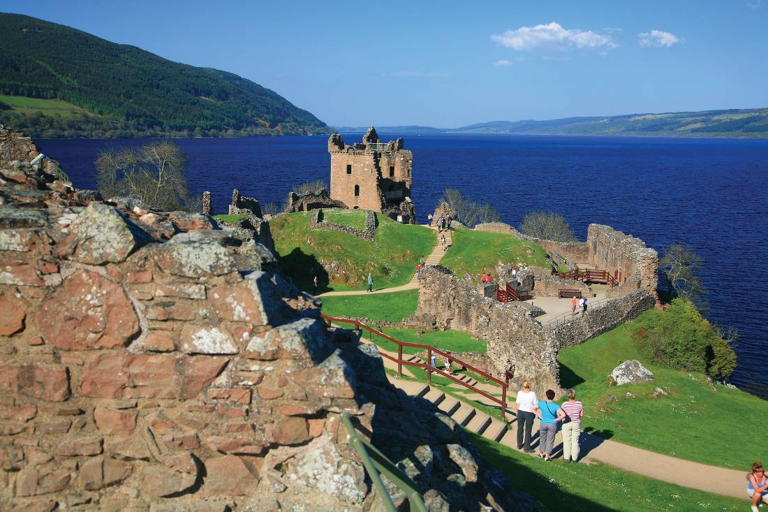 Magnificently situated Urquhart Castle, on the banks of the Loch Ness