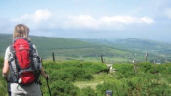 Wicklow Way 005.jpg,Footfalls Walking Holidays A hiker on the Wicklow Way