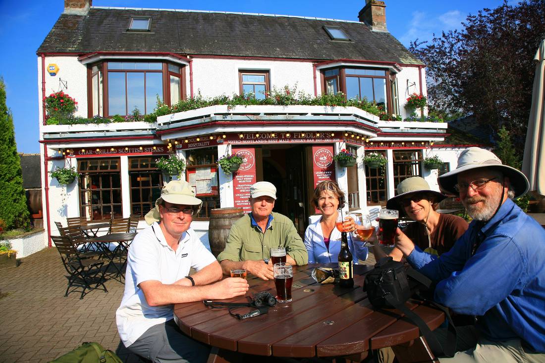 A well earned drink at 'Fiddlers' Pub Drumnadrochit