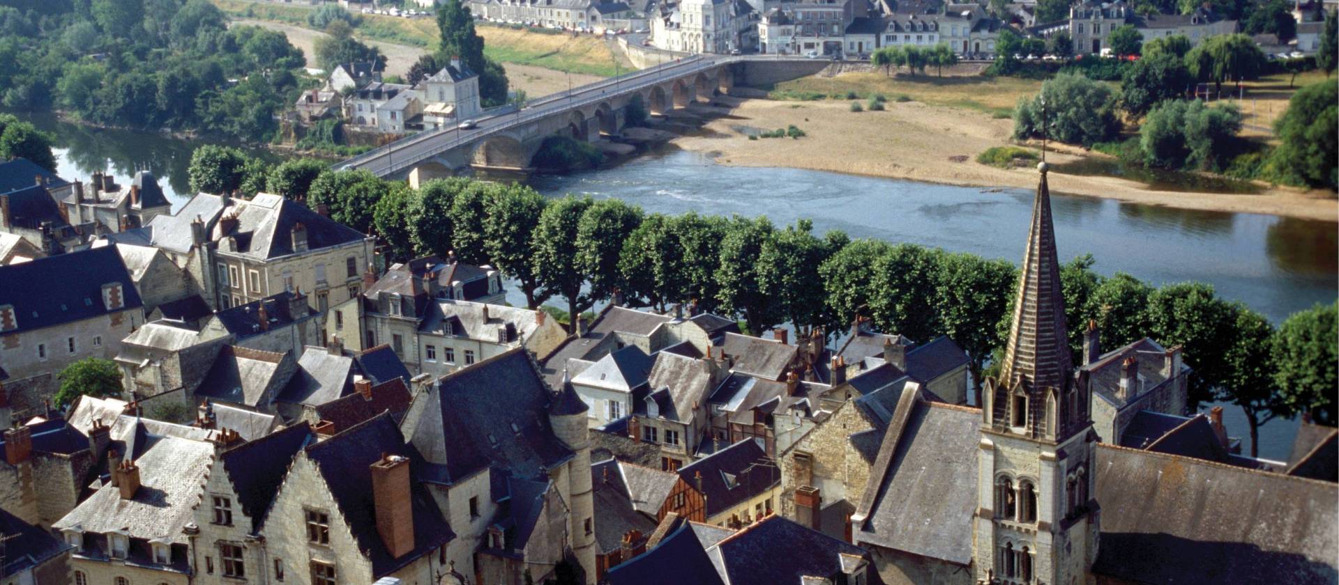 The town of Chinon on the Loire River