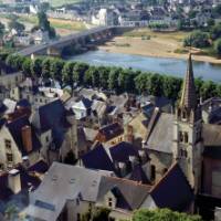 The town of Chinon on the Loire River