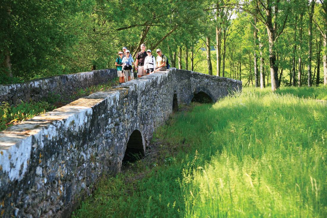 Ancient packhorse bridge now bypassed by road