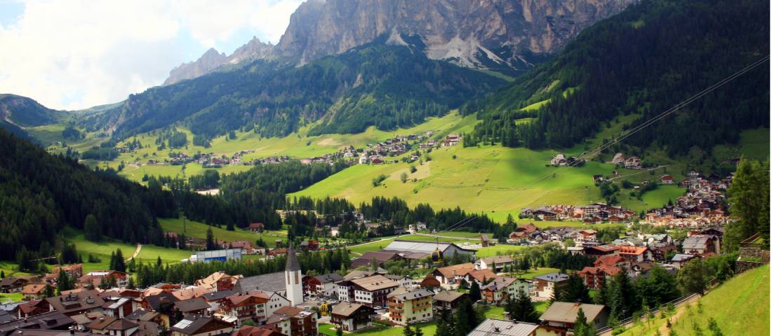 Picturesque village of Corvara, Italy