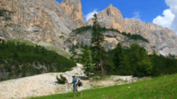 Descending to the Utia Scotoni Hut, Dolomites,John Millen Descending to the Utia Scotoni Hut