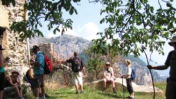 Pogerelo Amalfi Coast Italy,John Millen Rest stop under a walnut tree on the way to Pogerelo